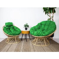 M-Group Папасан мини / 12890504 (бежевый ротанг/зеленая подушка) Image #3