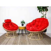 M-Group Папасан мини / 12890506 (бежевый ротанг/красная подушка) Image #3