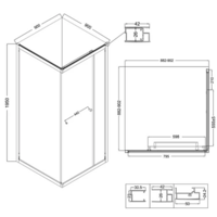 Niagara NG-6633-34 90x90x195 (хром/прозрачное стекло) Image #12