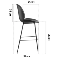 Stool Group Турин со спинкой / 9329C (экокожа бежевый/черные ножки) Image #7