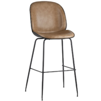 Stool Group Турин со спинкой / 9329C (экокожа бежевый/черные ножки) Image #1