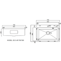 ARFEKA ECO AR мойка 700*500, коландер G, дозатор BLACK Image #7