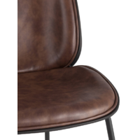 Stool Group Турин со спинкой / 9329C (экокожа коричневый/черные ножки) Image #10