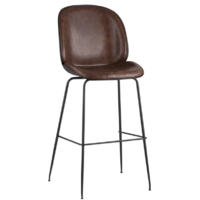 Stool Group Турин со спинкой / 9329C (экокожа коричневый/черные ножки) Image #7