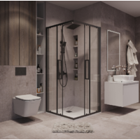 Grossman Cosmo 90x90x195 / 300.K33.02.9090.21.00 (черный матовый/прозрачное стекло) Image #7