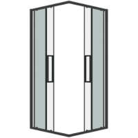 Grossman Cosmo 90x90x195 / 300.K33.02.9090.21.00 (черный матовый/прозрачное стекло) Image #2