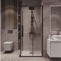 Grossman Cosmo 90x90x195 / 300.K33.02.9090.21.00 (черный матовый/прозрачное стекло) Image #9