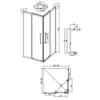 Grossman Cosmo 90x90x195 / 300.K33.02.9090.21.00 (черный матовый/прозрачное стекло) Image #11