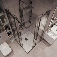 Grossman Cosmo 90x90x195 / 300.K33.02.9090.21.00 (черный матовый/прозрачное стекло) Image #10