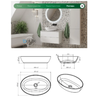 Belux Турин 610 эллипс (18, белый матовый/Solid Surface) Image #6