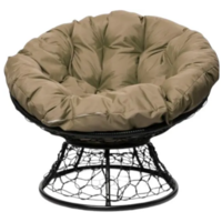 M-Group Папасан / 12020412 (черный ротанг/лен подушка)