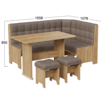 Трия Флорида (дуб крафт золотой/микровелюр Wellmart Latte) Image #1