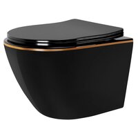 Rea Carlo Mini rimless Flat Black Gold Edge C8800