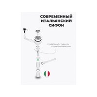 Wisent WS-34050BD/GER013 (с сифоном, дозатором и коландером) Image #11