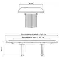 Woodville Монерон 180-240x90 / 621195 (черный кварц/орех кантри) Image #11