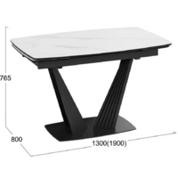 Трия Трэвис Тип 1 раздвижной (черный муар/керамика матовая/белый мрамор) Image #8