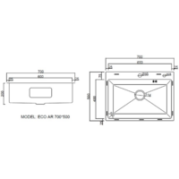 ARFEKA ECO AR мойка 700*500, коландер G, дозатор BLACK DECOR Image #5