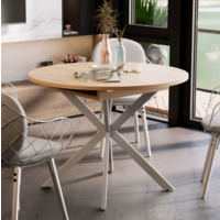 Трия Мэдисон раздвижной тип 1 (белый муар/дуб крафт золотой) Image #9