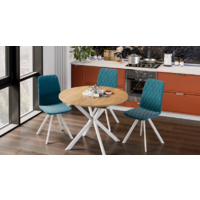 Трия Мэдисон раздвижной тип 1 (белый муар/дуб крафт золотой) Image #3