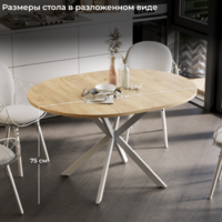 Трия Мэдисон раздвижной тип 1 (белый муар/дуб крафт золотой) Image #12