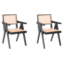 TetChair Loki дерево вяз/ротанг (2шт, черный)