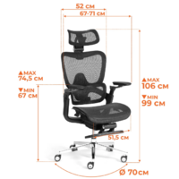 TetChair Sakura (сетка, серый) Image #14