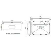 ARFEKA ECO AR мойка 700*500, коландер G, дозатор BLACK DECOR MILLET Image #7