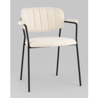 Stool Group Кэрол / FDC9005 DC2635-1A white (букле белый/черные ножки) Image #2