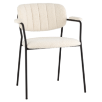 Stool Group Кэрол / FDC9005 DC2635-1A white (букле белый/черные ножки) Image #1