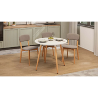 Трия Оливия Тип 1 / Б-370 (белый матовый/металл белый/натуральное дерево) Image #5