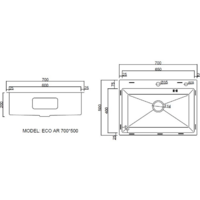 ARFEKA ECO AR мойка 700*500, коландер G, дозатор SATIN DECOR MILLET Image #7
