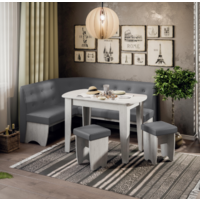 Трия Барселона (дуб крафт белый/микровелюр Duna Steel) Image #8