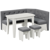 Трия Барселона (дуб крафт белый/микровелюр Duna Steel) Image #4