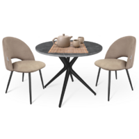 Sheffilton SHT-DS182 (серый мрамор/латте/черный муар/черный) Image #1