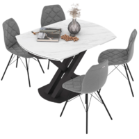 Sheffilton SHT-DS292 (белый мрамор/черный/серый туман/черный муар)