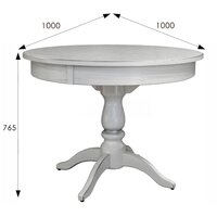 Мебелик Моро 04 раздвижной 100-140x100 (белый/серебристый) Image #5