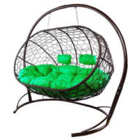 M-Group Лежебока / 11180204 (с коричневым ротангом/зеленая подушка)