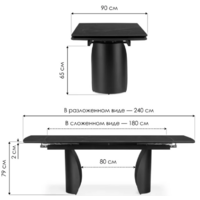 Woodville Готланд 180-240x90 (statuario titan gloss/белый) Image #11
