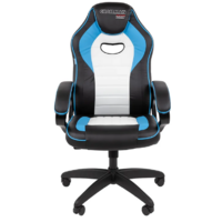 CHAIRMAN Game 16 экокожа (черный/голубой/белый) Image #2