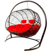 M-Group Лежебока / 11180206 (с коричневым ротангом/красная подушка)