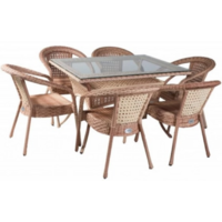 AIKO Deco 6 с прямоугольным столом 7035П Светлый