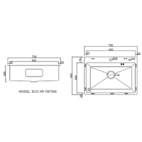 ARFEKA ECO AR мойка 700*500, коландер, дозатор BLACK DECOR MILLET GRAINS Image #7