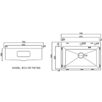 ARFEKA ECO AR мойка 700*500, коландер, дозатор BLACK DECOR Image #7