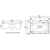 ARFEKA ECO AR мойка 700*500, коландер G, дозатор SATIN DECOR VOLCANIC Image #7