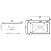 ARFEKA ECO AR мойка 700*500, коландер, дозатор BLACK Image #7