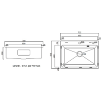 ARFEKA ECO AR мойка 700*500, коландер, дозатор SATIN Image #4
