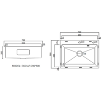ARFEKA ECO AR мойка 700*500, коландер, дозатор SATIN DECOR MILLET GRAINS Image #5