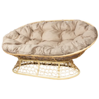 M-Group Мамасан / 12850512 (бежевый ротанг/лен подушка)