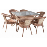 AIKO Deco 6 PLUS с прямоугольным столом 7035П Светлый