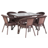 AIKO Deco 6 PLUS с прямоугольным столом 7034П шоколад